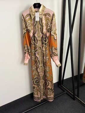 Zimmermann lace up waist lantern long sleeved shirt dress